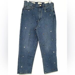 Universal Thread 10S 30 Waist Short Vintage Straight High Rise Floral Jeans 10